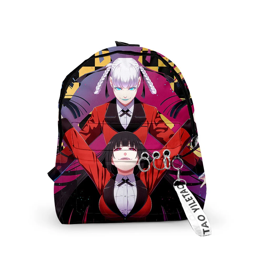 Classic Popular Kakegurui School Bag Cute Small Travel Bags 3D Print Oxford Waterproof Key Chain Notebook Backpacks