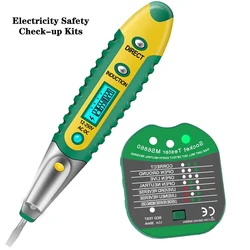 Family Circuit Safety Checkup Kits Voltage Detector And Socket Tester RCD GFCI Test NCV Continuity Neutral Live Wire Check