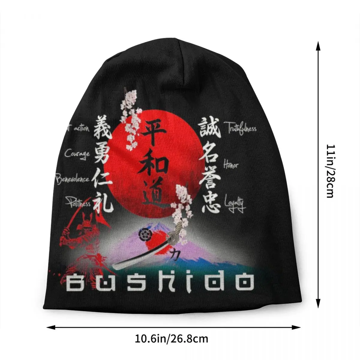 Custom Bushido Budo Karate Aikido Judo Bonnet Hats Cool Knitted Hat For Men Women Winter Warm Skullies Beanies Caps