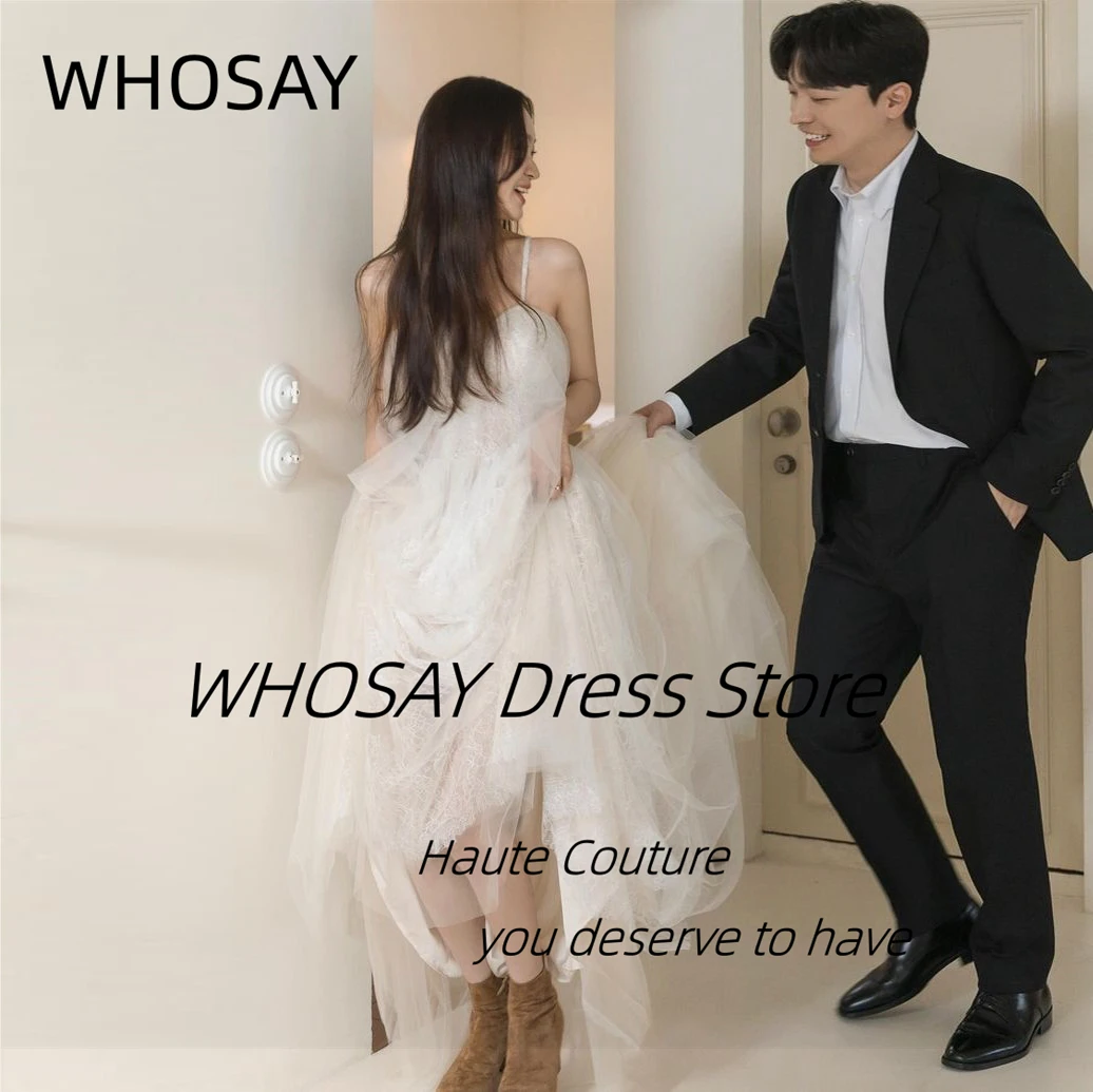 WHOSAY 2024 Wedding Dresses Spaghetti Sweetheart Special Banquet Korea Girls Wear Lace Tulle Bridal Gowns A Line Vestidos Des