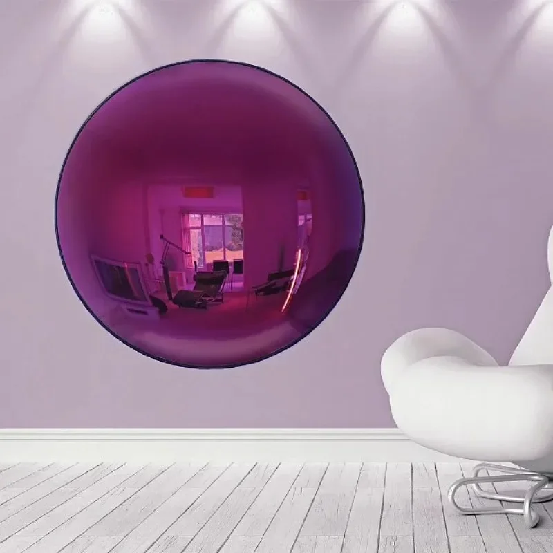 H134  Stainless Steel Convex Mirror Wall Decoration, Sky Mirror Background, Pendant, Living Room, Bedroom, Villa Wall decorat