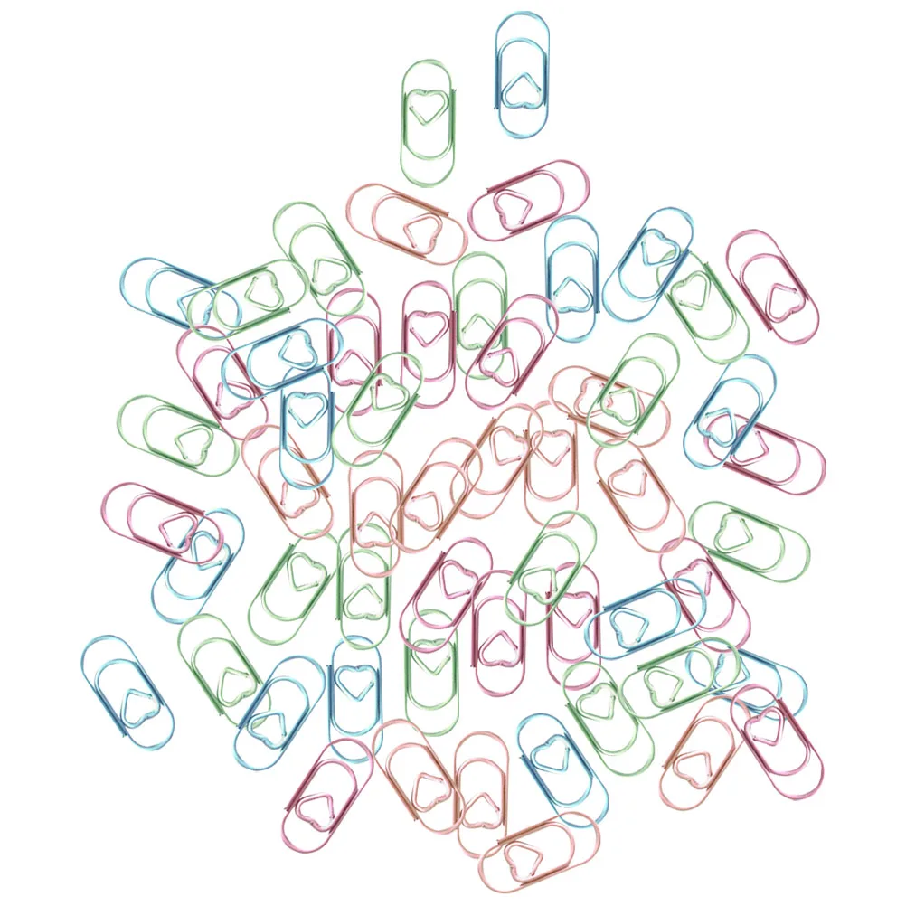 200Pcs Small Metal Heart Shaped Clips Exquisite Office Use DIY Book Reading Marking Clips Small Craft Clip Ornaments