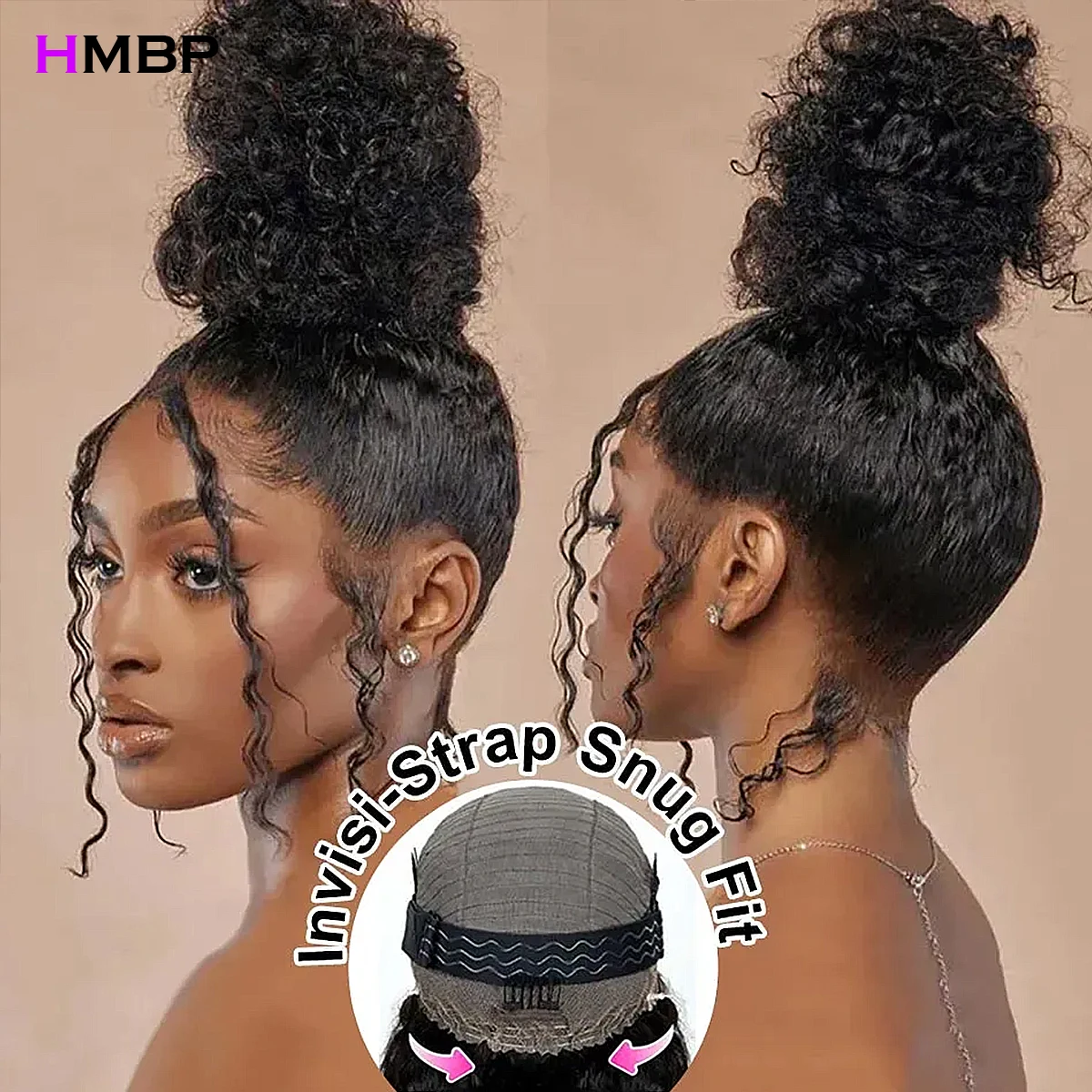 450 Density Invisible Drawstring Cap 360 Full Lace Frontal Wigs Glueless Human Hair Wigs 40in Kinky Curly Brazilian Virgin Hai