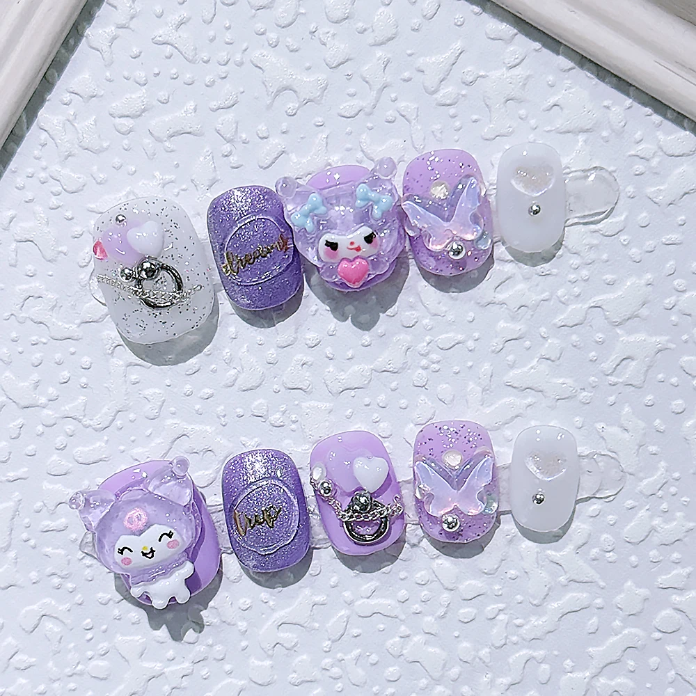 Miniso New Kawaii Sweet Girl Sanrio Kuromi Purple Love Handmade Wearing Armor Party Wedding Detachable Armor Piece Girl Gift