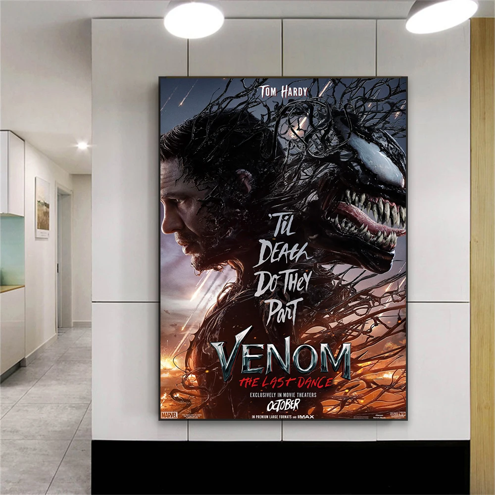 2024 Venom: The Last Dance Movie Poster Disney Superhero Art Prints Superhero Canvas Painting Film Wall Art Home Room Decor