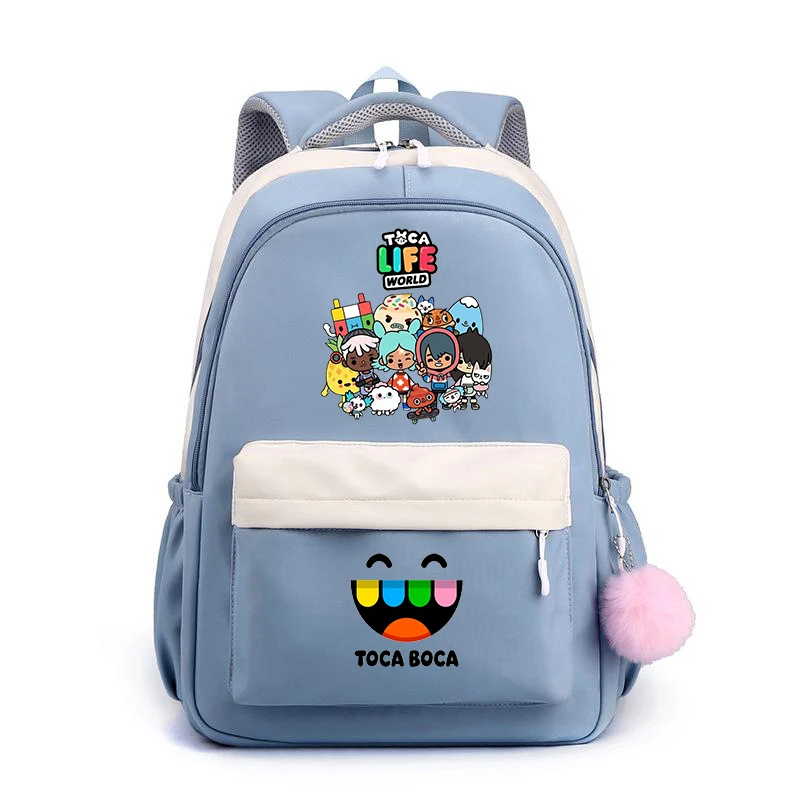 

Hight Quality Backpack Funny Toca Life World Print Schoolbag Boys Girls Backpack Primary Students Bagpack Children Bookbag Gift