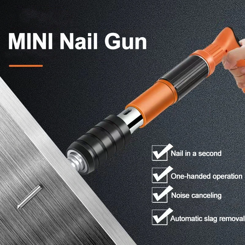 Mini Steel Nail Gun Handheld Powerful Stapler Framing Nailer Tacker Furniture Staple Gun Processing Pulling Concrete Rivet Tool