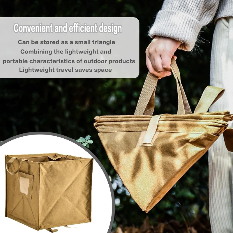 

Large Capacity 600D Oxford Outdoor Trash Bag - Foldable Camping Garbage Can for Backpacking Lawn Leaf Cleanup Travel