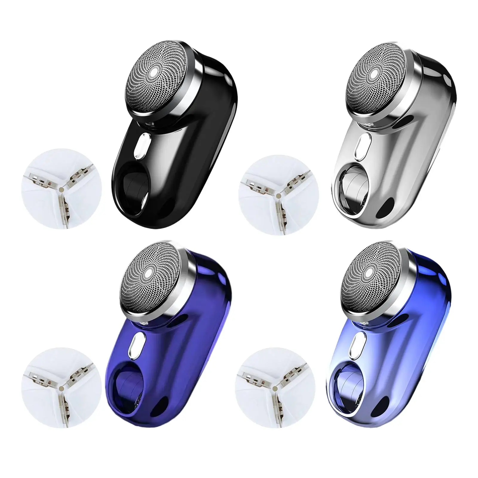 ماكينة حلاقة كهربائية محمولة للوجه من الفولاذ المقاوم للصدأ مدمجة مع أضواء محيطة ملونة خفيفة الوزن للرجال في الهواء الطلق