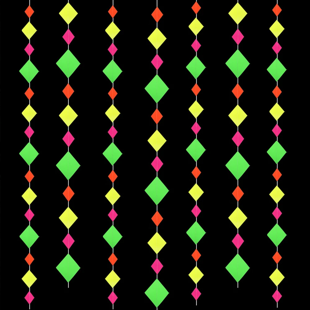 Glow In The Dark Party Supplies Glow Paper Diamond String UV Reactive Neon Streamer Garland Neon Balloon Fluorescent Party Decor