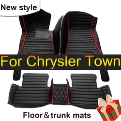 Car Floor Mat For Chrysler Town & Country 7 Seat 2013~2016 Waterproof Protection Pad Carro Rear Trunk Floor Mat Car Accessories