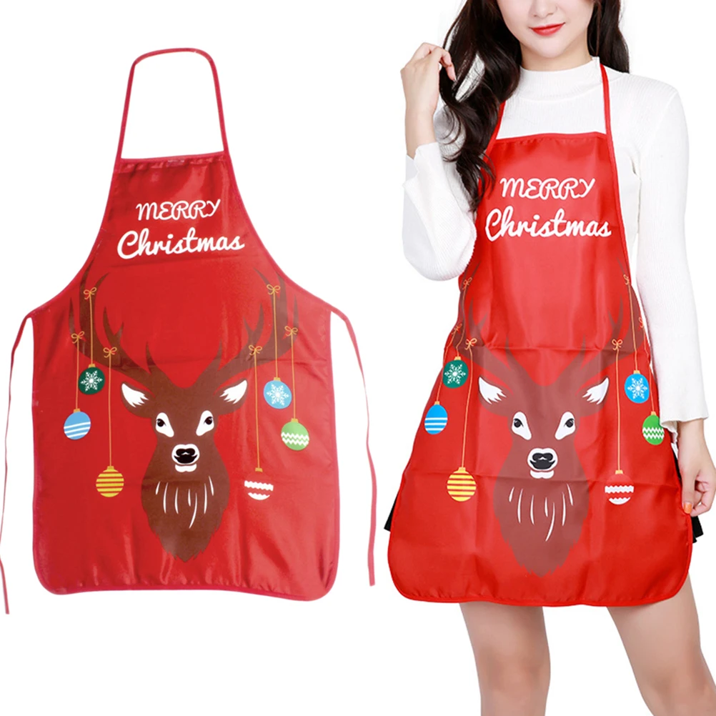 

1pcs Funny Christmas Apron For Women Men Premium Cloth Kitchen Cooking Baking Gardening Party Decorations Festive Gift