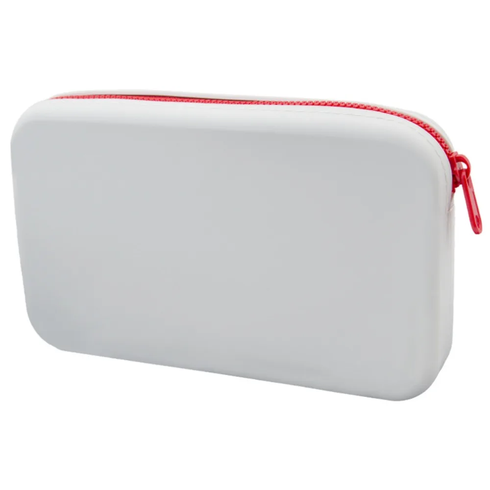 

Portable Square Cosmetic Storage Bag Silicone Waterproof Makeup Brush Holder with Zipper Large Capacity Storage Pouch Travel