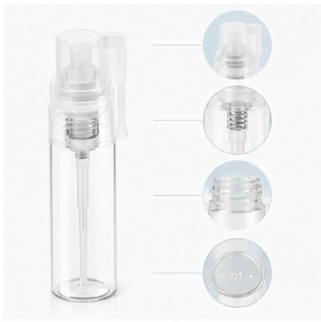 2Pcs 50Ml Clear Plastic Powder Spray Bottle Travel Friendly Push Type Refillable Dispenser for Loose Powder Talcum Hair Fiber