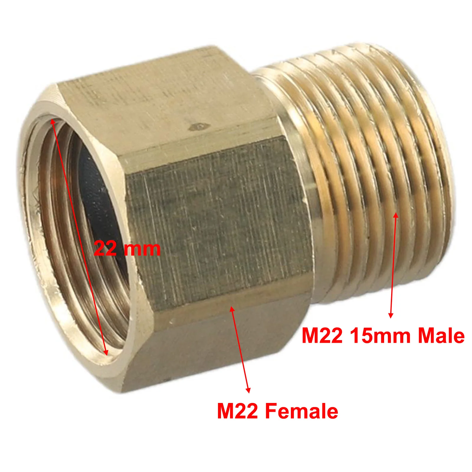 Pressure Washer Connector Coupling Quick Release Adapter M22 15mm Male To M22 14mm Female Connection Car Washing Garden Joints