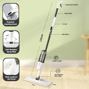 Flat Abstrichspray Daris mit wiederverwendbaren Mikrofaser -Kissen 360 ° Rotationsbodenreinigung 12 Hauptverkäufe Mopa Vileda Spray - №8