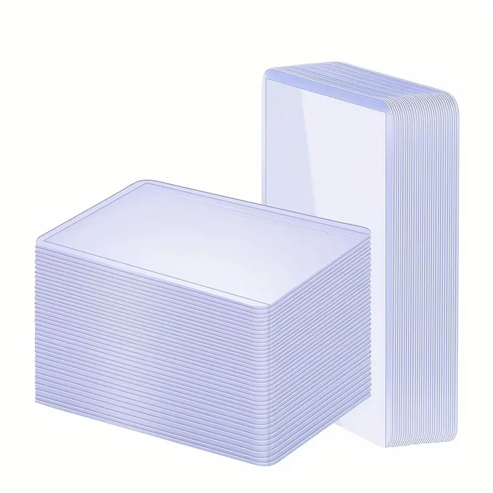 10-pack 3x4 inch hard plastic card sleeves, top opening, suitable for cards, baseball cards, game cards, and trading cards.