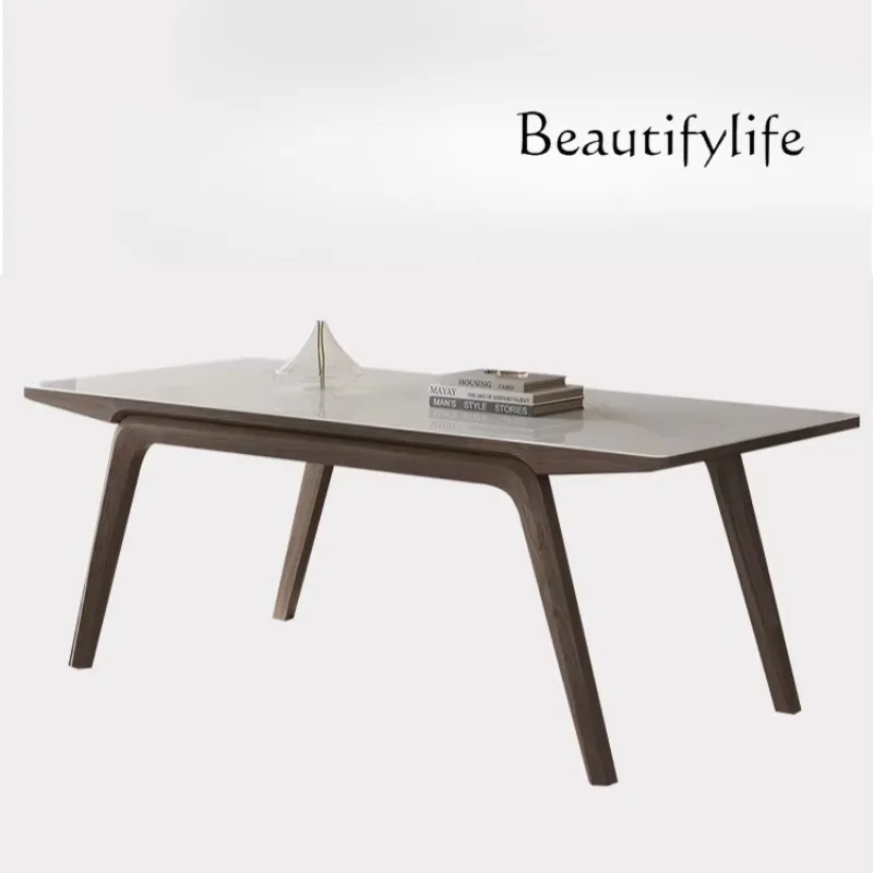 X35 Rock Slab Dining Table And Chair Nordic Apartment Solid Wood Ash Wood Modern Simple Rectangular Household Bright Dining Tab