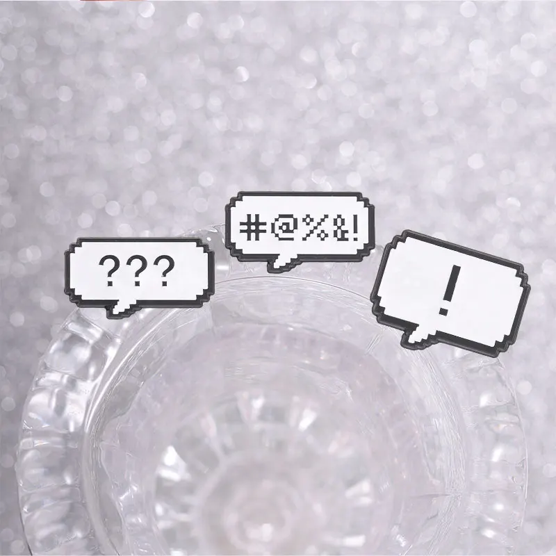 Schwarz-weiße Emaille-Anstecknadel mit sarkastischen Zitaten, Pixel-Spruchblase-Brosche, minimalistische Textabzeichen, Schmuckgeschenk für Studenten und Büroangestellte – Detail 2