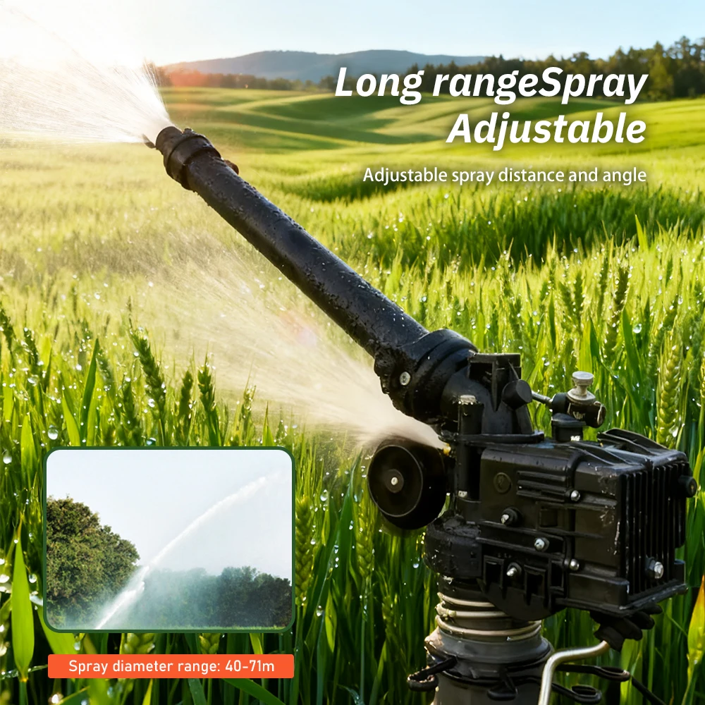 

0-48° Rotating Agricultural Turbine Sprinkler High Pressure Large Area Farm Turbine Irrigation Gun Adjustable Turbine Spray Gun