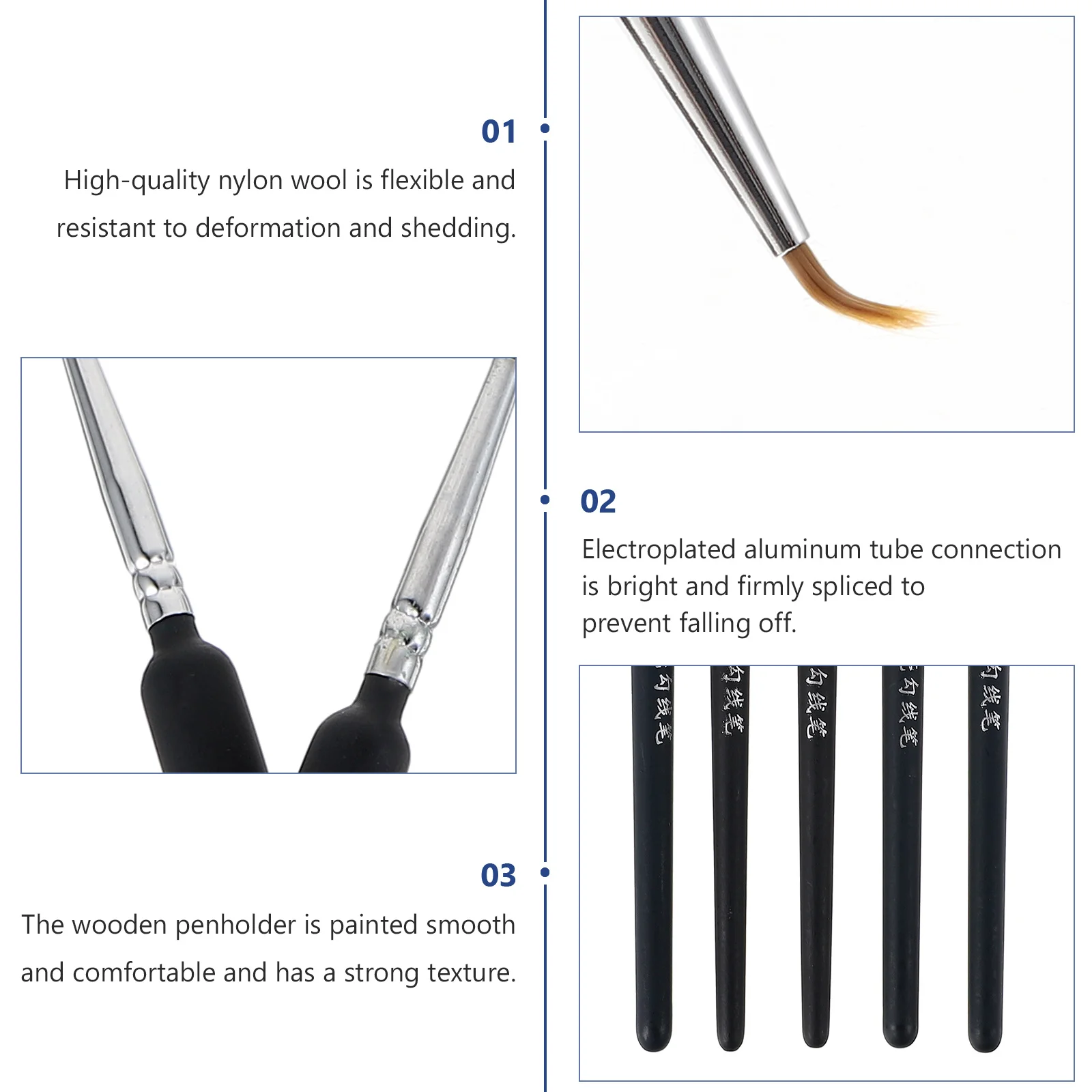 

11Pcs Fine Detail Paintbrushes Arts Marker Office School Supplies Smooth Hold Comfortable Writing Drawing Pens