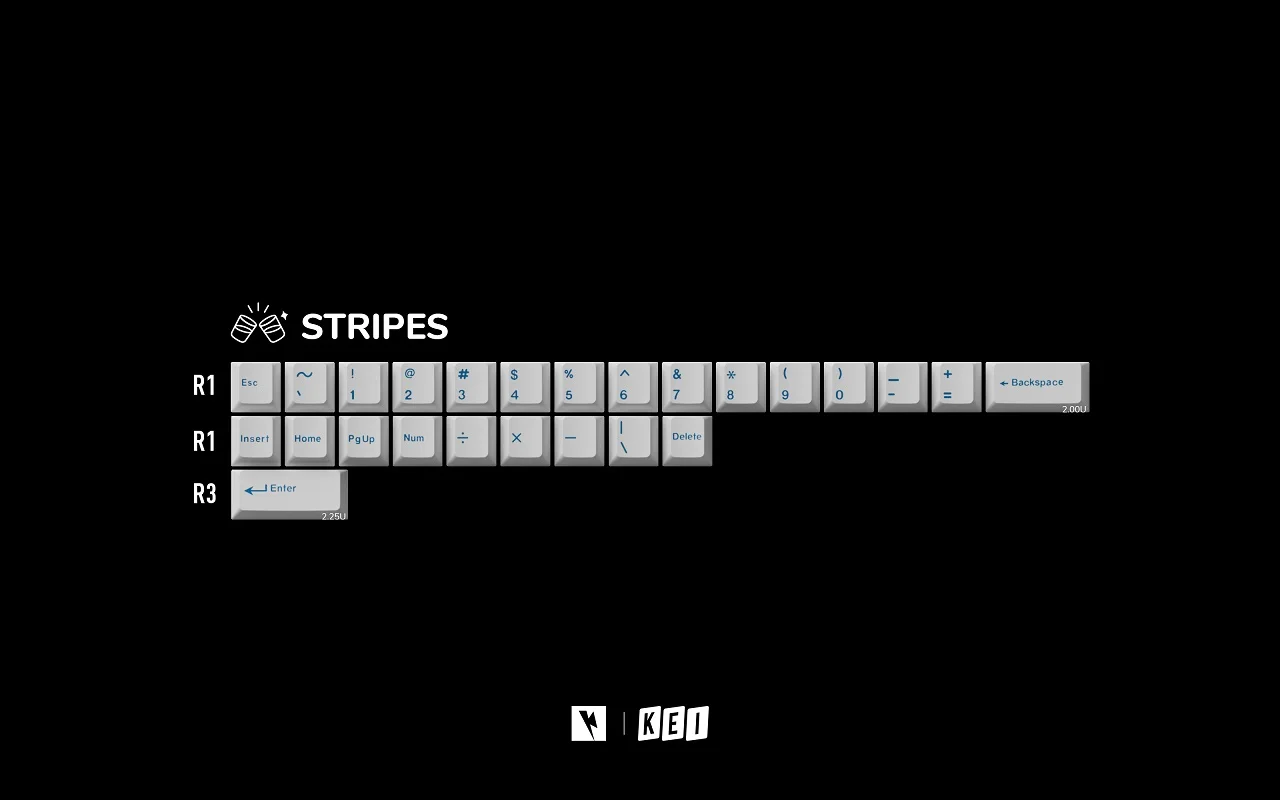 Keykobo Soju R2 キーキャップセット Base+Stripe Keykobo SOJU Blue KKb Keycaps Two-color Injection Molded ABS