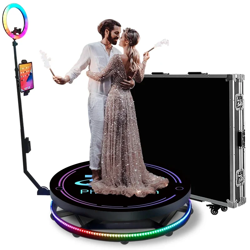 

Automatic 360 Photo Booth Rotating Protable 360 Photo Booth Video Shoot With Flight Case For Wedding Party Event
