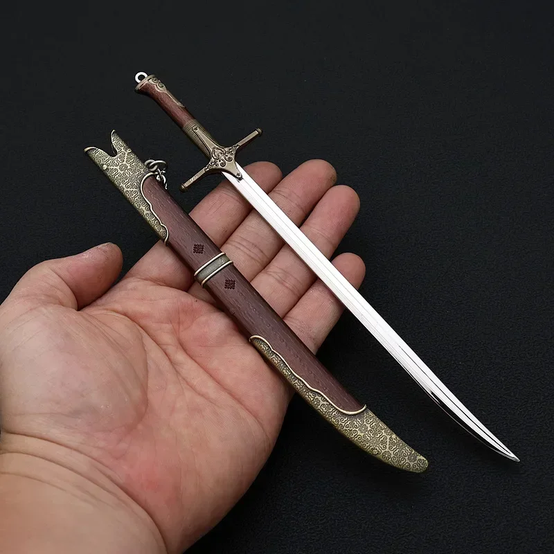 22cm Schwert wilde Jagd Iris Waffe Metall mittelalter liche Waffe Schlüssel bund Modells piel Samurai Waffe Modell Geburtstags geschenk Spielzeug für Jungen Kinder