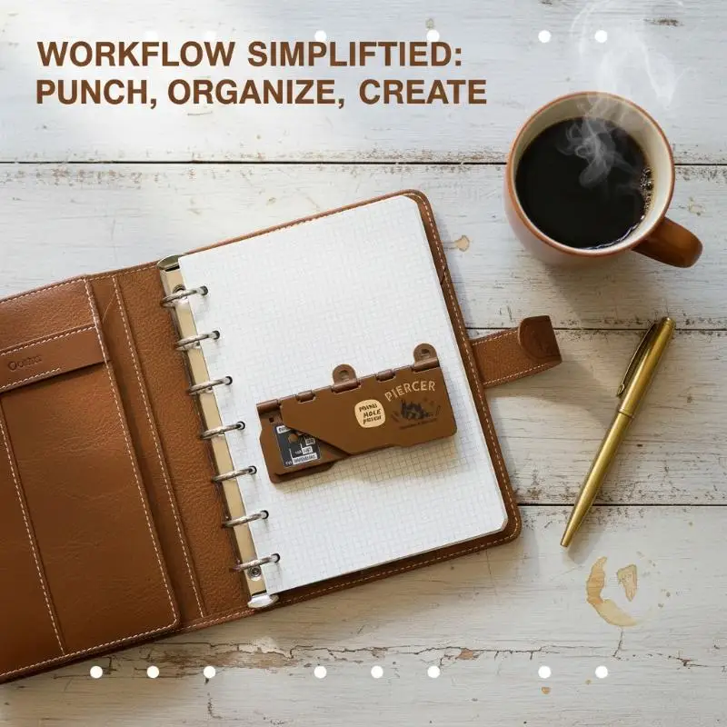 1PC Portable M5/A7 Loose Leaf Notebook Binder 3-Hole Punching Machine 4mm Card Hole Office Supplies