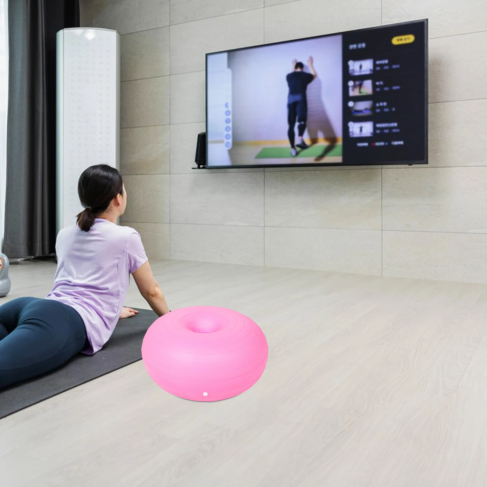 

Portable Inflatable Core Yoga Ball Thickened Donut Shape for Balance Training Pilates Workout Fitness Exercise