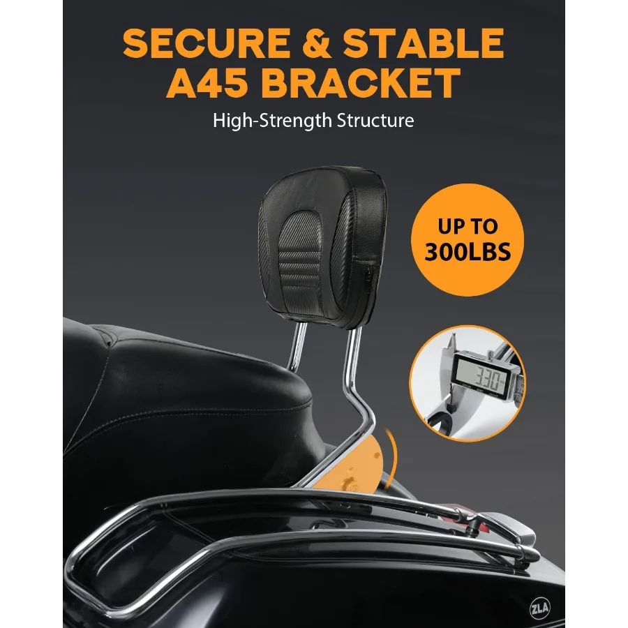 مسند ظهر سيسي بار لموديلات Harley Davidson Touring 2009 ولمسة نهائية كروم لاحقة تعزز راحة الراكب ودعم الركاب