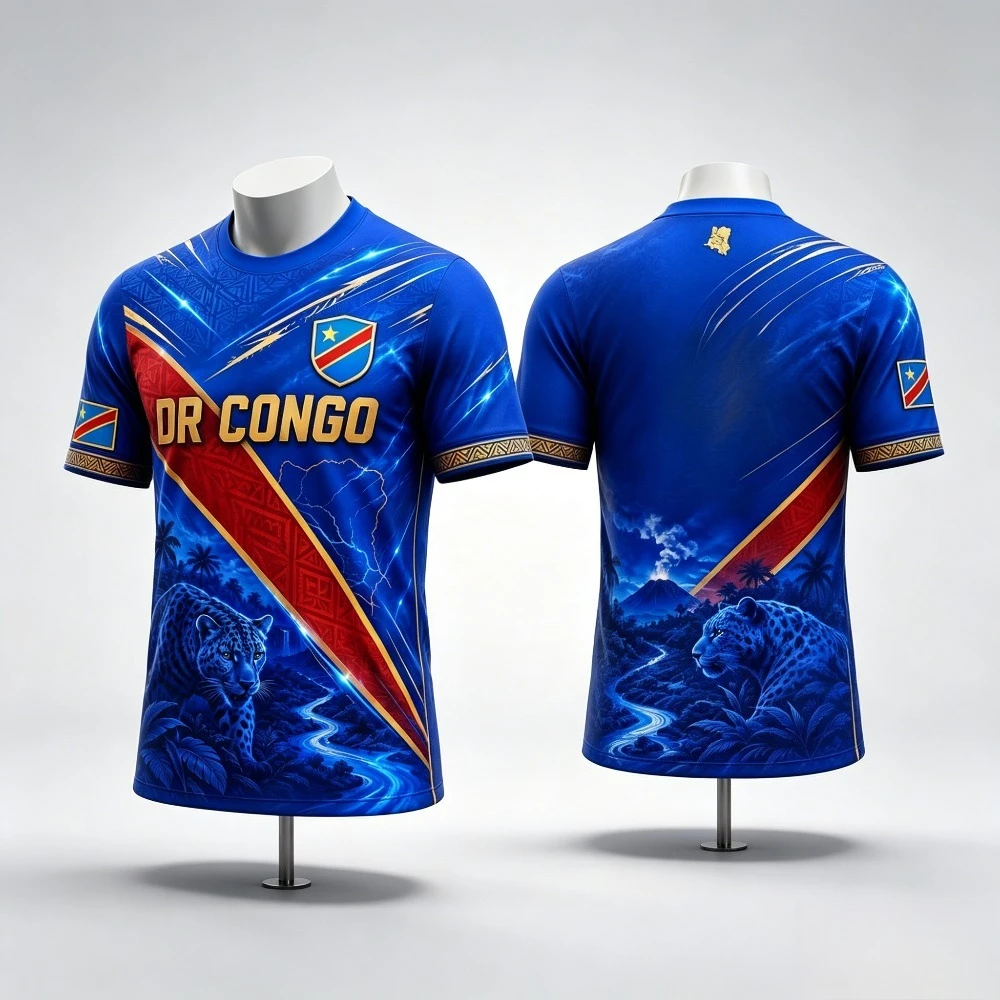 Summer T-shirt for Democratic Republic of the Congo Football Team Sport Shirt Men's Casual T-shirt Short Sleeve T-shirt Top y2k