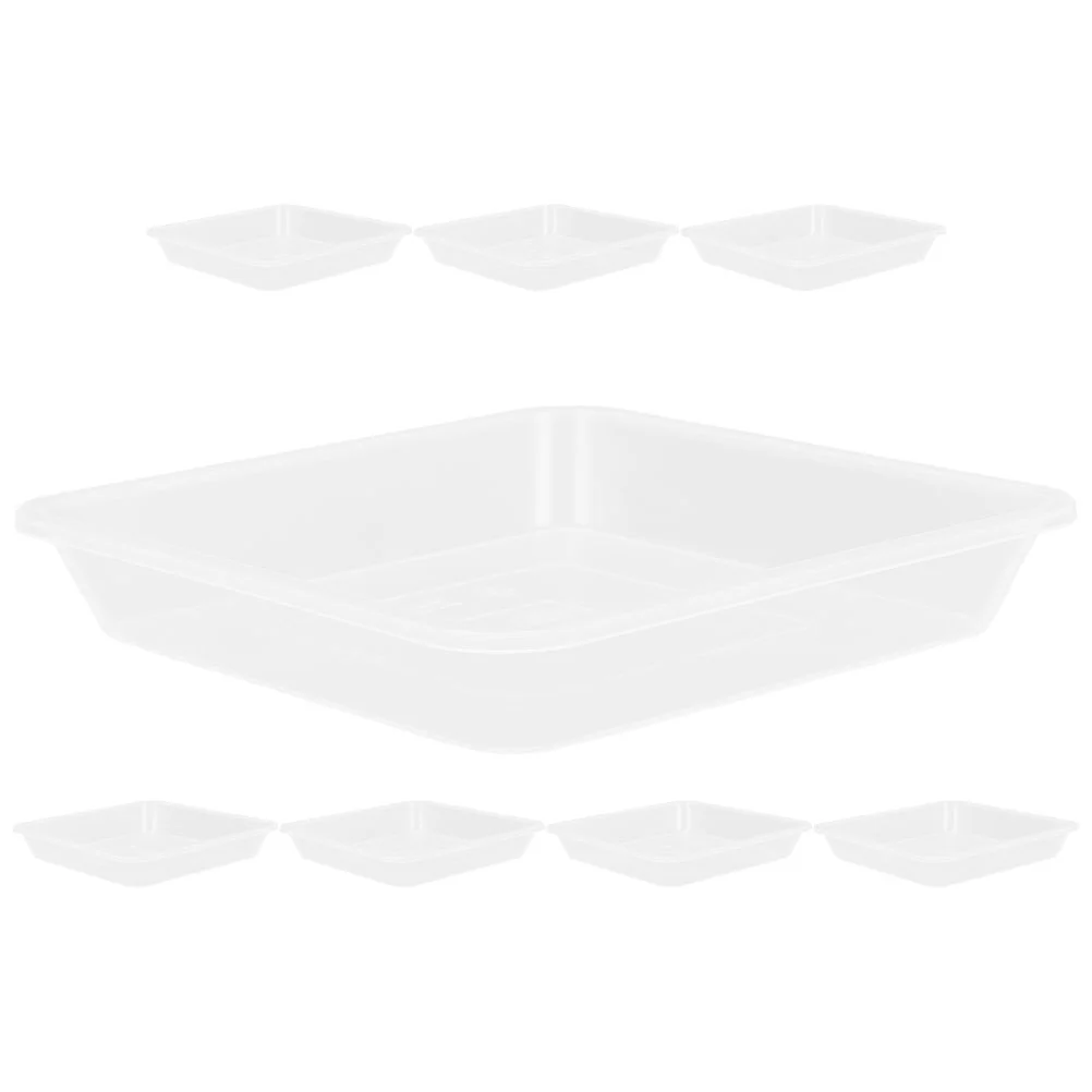 

8 Pcs Flower Pot Trays Thickened Base Plant Saucers Indoors Garden Planter Plates Drip Trays Plastic