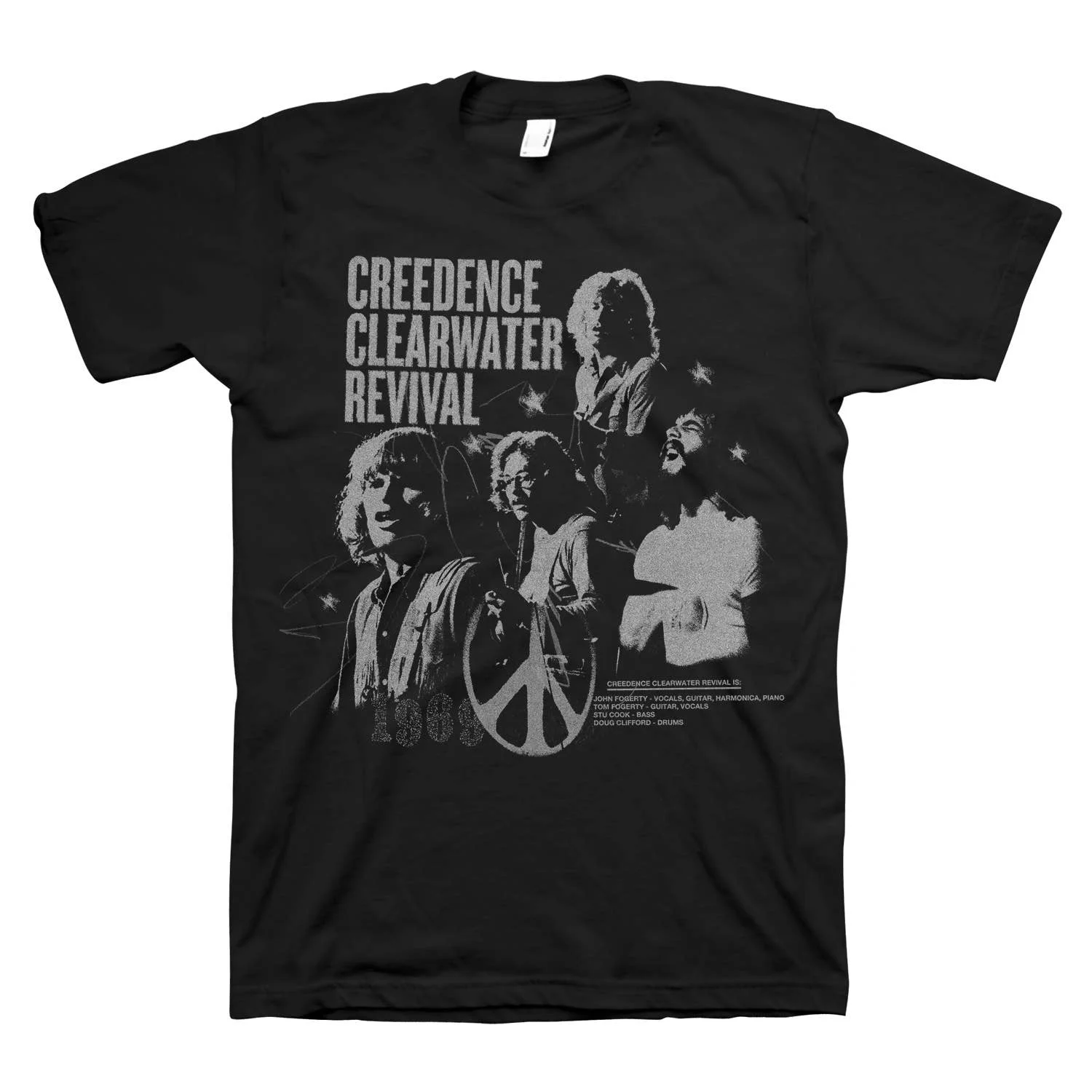 Creedence Clearwater Revival CCR Vintage Concert T-shirt Cobo Arennaa Unisex Short-sleeved Retro Street Y2K Casual Tops Clothing