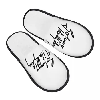 Zapatillas de casa personalizadas de la leyenda francesa Rock Johnny Hallyday, zapatillas de casa suaves de espuma viscoelástica para mujer, zapatillas de dormitorio