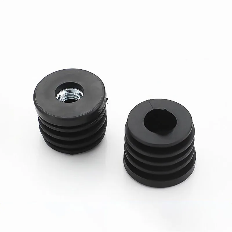 4/8pcs M6 M8 M10 Plastic Round/Square Pipe Plugs With Nut Hole Blanking End Inserts Caps Pipe Cover Furniture Leg Feet Tube Plug