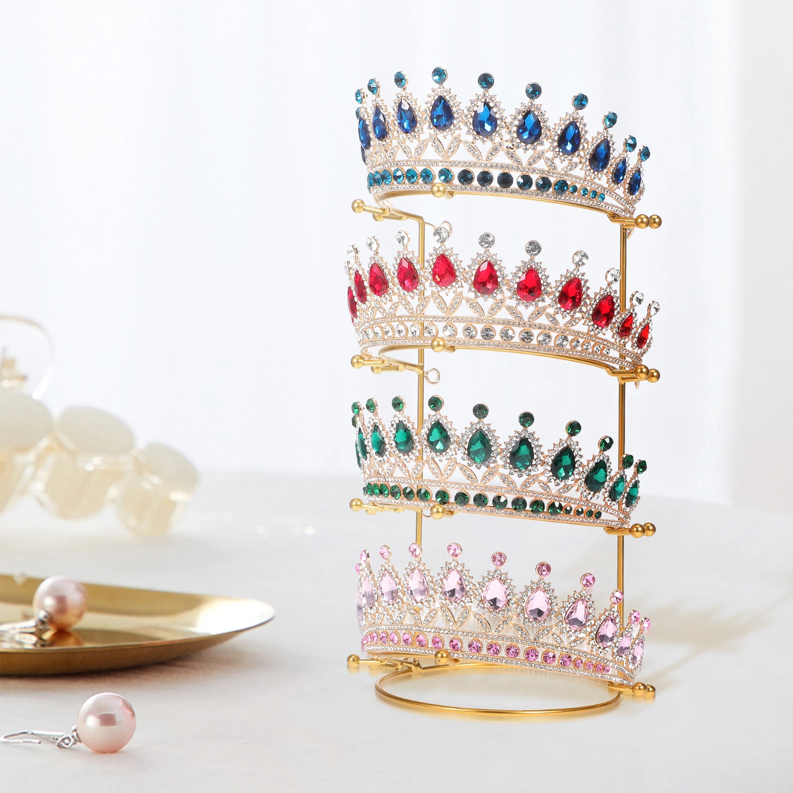 

4 tier Bride Crown Storage Holder Rack for Bridal 4 Tier Crowns Headb St Headpiece Storage ganizer Hairb St Metal Bracket