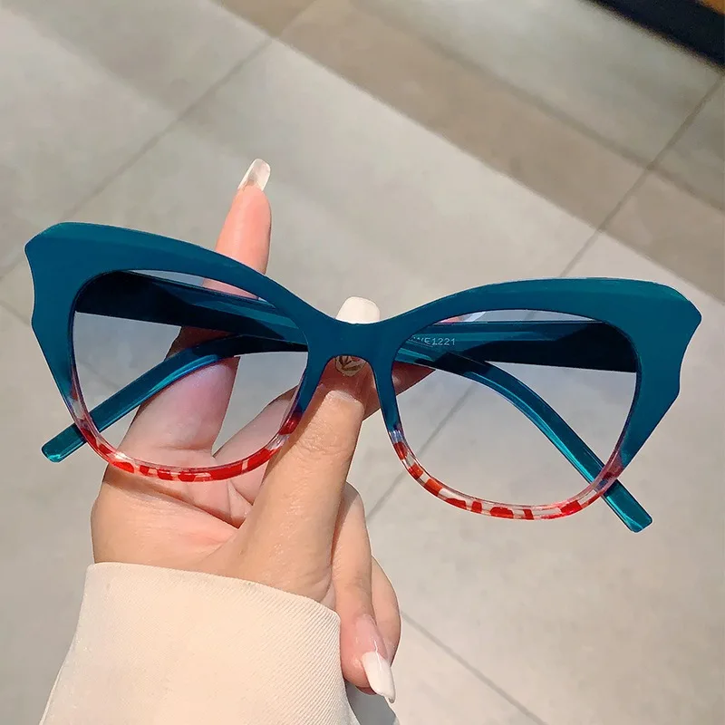 Women Cat Eye Sunglasses Leopard Gradient Vintage Ladies Sunglasses Fashion Design Travel Glasses Female Retro Sunshade Glasses