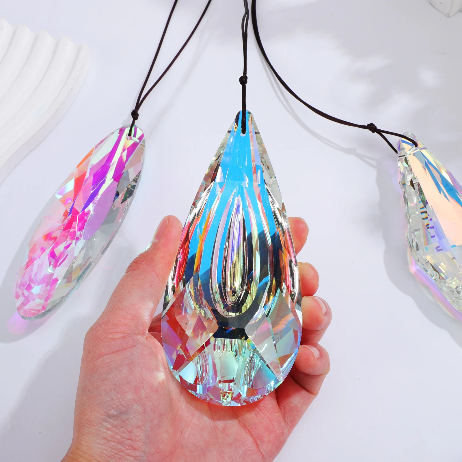 

3pcs Sun Catcher Pendant Crystal Hanging Prism Decoration White Suncatcher Indoor Window Garden Charm