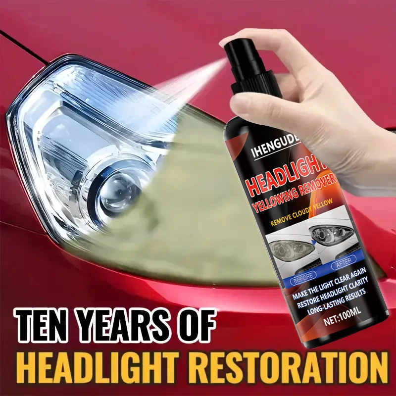 Professional Car Headlight Restorer - Removes Scratches and Blur, Restores Bulb Brightness, Expands Visibility, Suitable for Front and Rear Vehicle Lighting, Car Headlight Repair Fluid - Anti-Yellowing/Scratch/Fogging and Oxidation Repair Agent