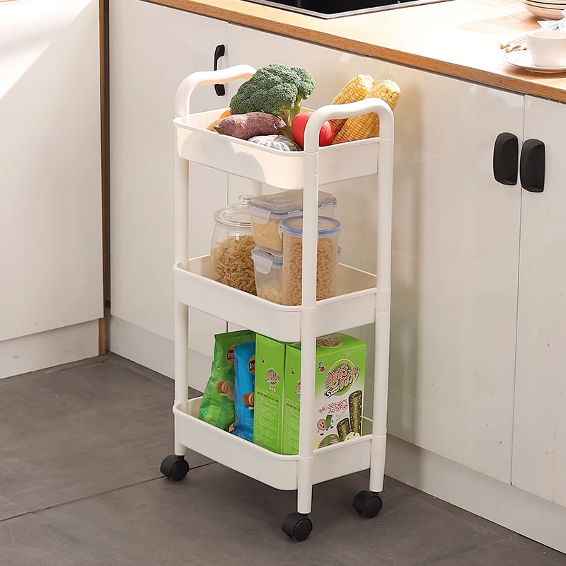 

Trolley shelves kitchen floor bedroom multilayer snacks mobile bathroom bathroom organiser storage rack storage shelf