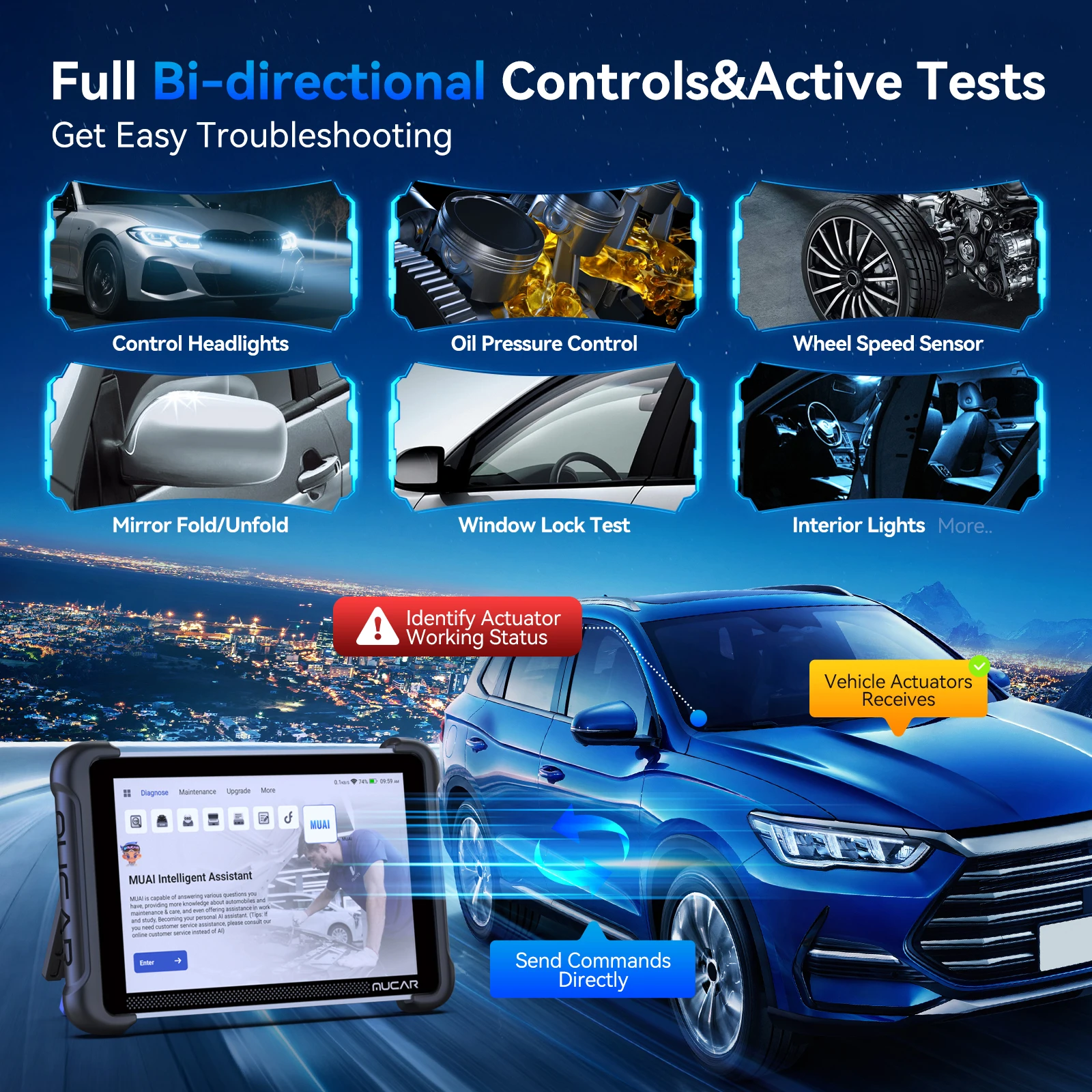 جهاز MUCAR 892BT AI ثنائي الاتجاه لبرمجة وحدة التحكم الإلكترونية (ECU) مع برمجة مفاتيح مجانية مدى الحياة بواسطة TKEY 101، أداة تشخيص أعطال السيارات الاحترافية CANFD DOIP، يدعم 35 عملية إعادة ضبط لأنظمة OBD2 الكاملة. #4