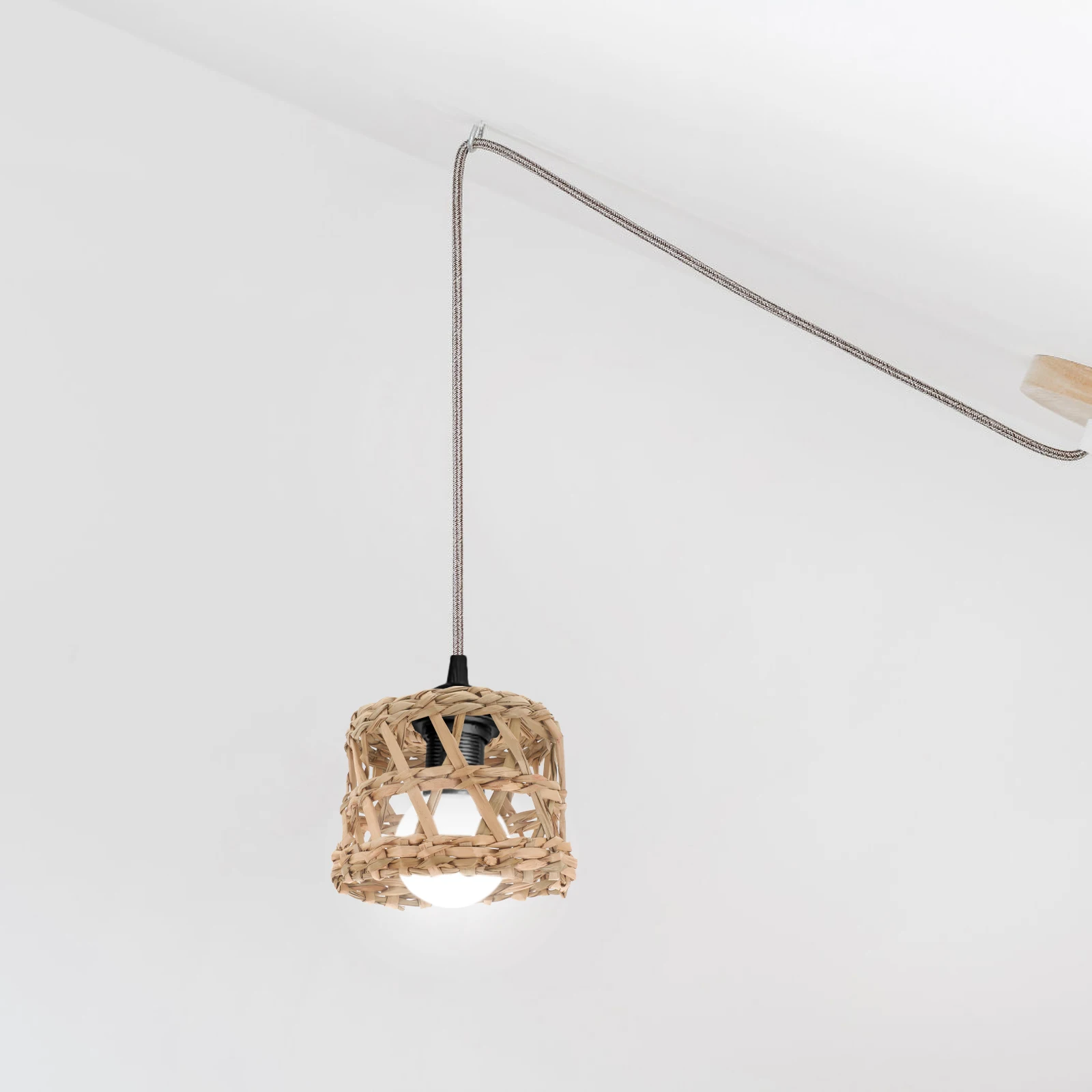 

Creative Lampshade Straw Woven Cover Decorative Pendant Light Shade Hanging Lamp Cover Ceiling Light Bamboo Style Lighting