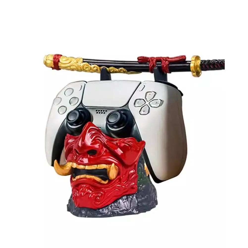 Japan Ghost Tsushima Game Controller Holder Samurai Figure Controllers Headphone Stand For PS5/PS4 NS Desktop Ornaments