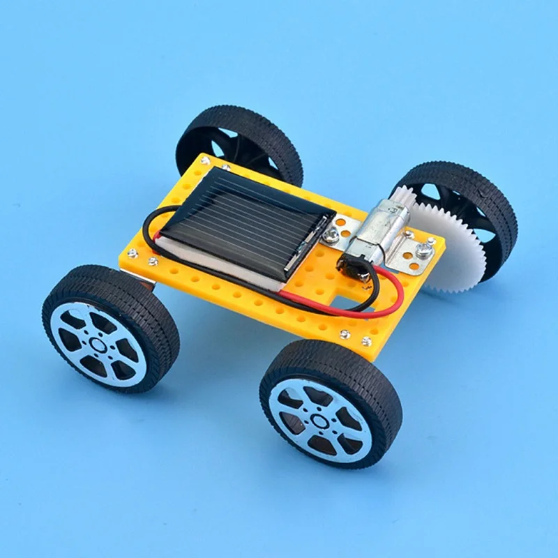 Carro de brinquedo solar para crianças mini diy montado kit carro movido a energia haste brinquedos educativos para crianças criatividade presente aniversário