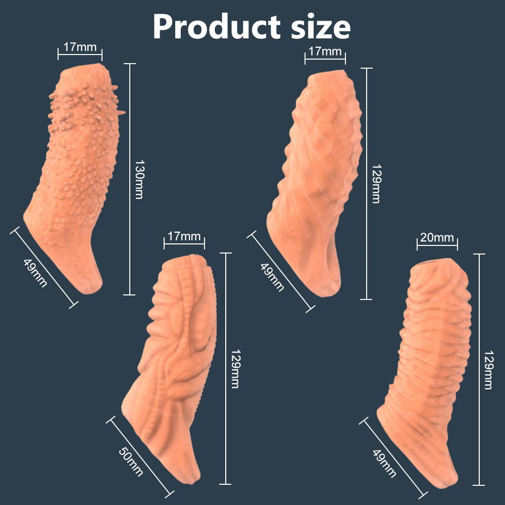 Reusable Penis Sleeve Extender Sex Toys For Adult Men Cock Ring Delay Ejaculation Dick Enlargement For Male Couples Sex Goods