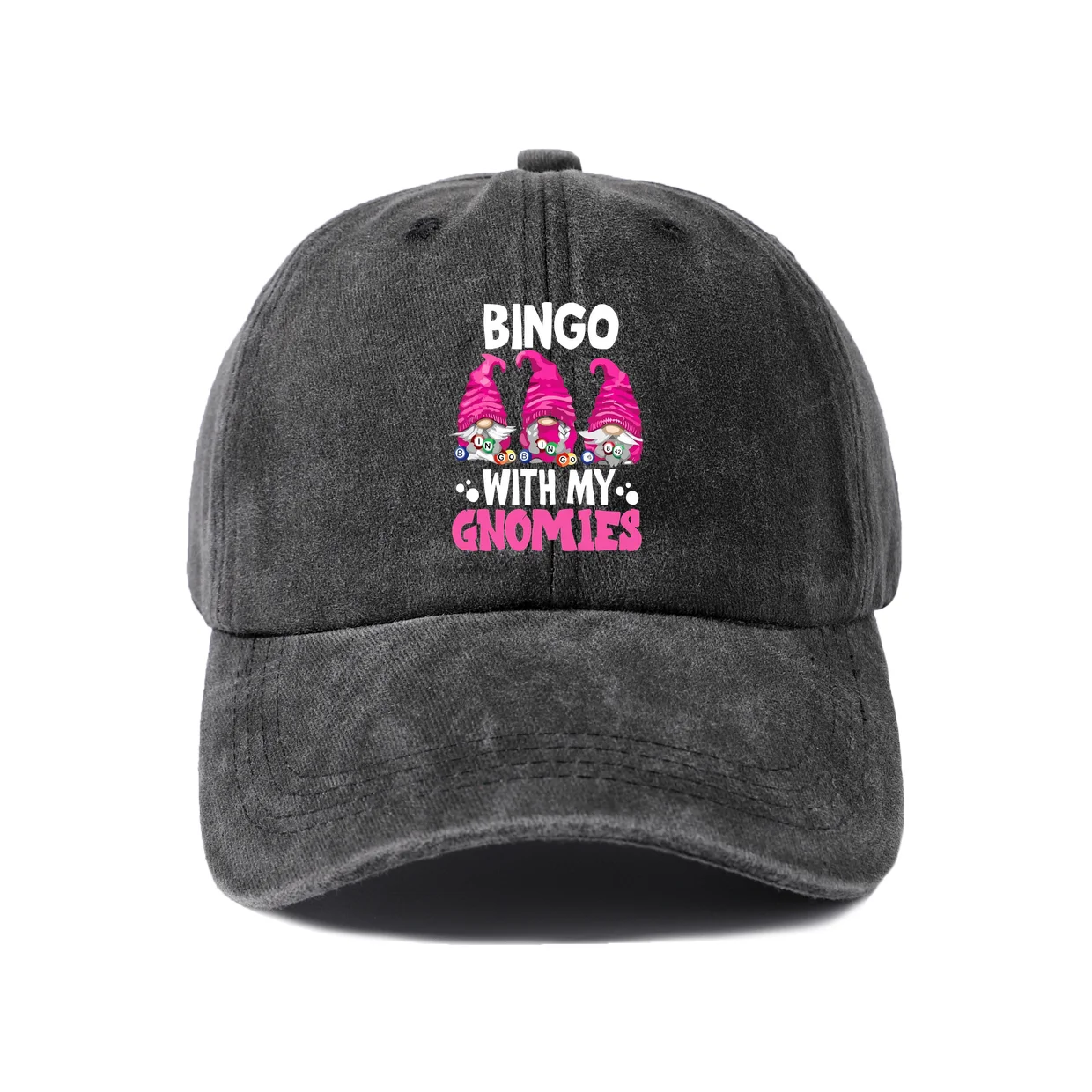 Bingo Grandma Quote Graphic Baseball Cap, Vintage Washed Adjustable Unisex Dad Hat, Everyday Gift
