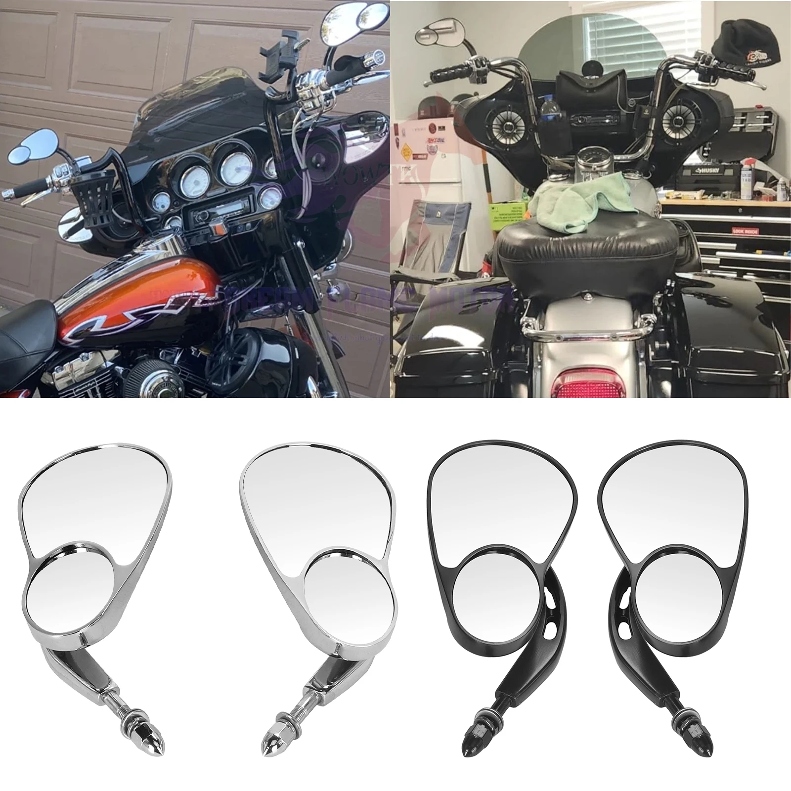 

Зеркало заднего вида для мотоцикла 5/16" Split Vision для Harley Touring Road King Electra Glide Softail Sportster 883