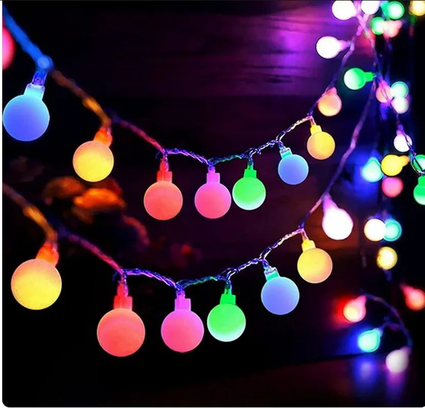 LED Frosted Small Ball Light String Outdoor Camping Tent Canopy Decoration Atmosphere String Light Birthday Wedding Decor