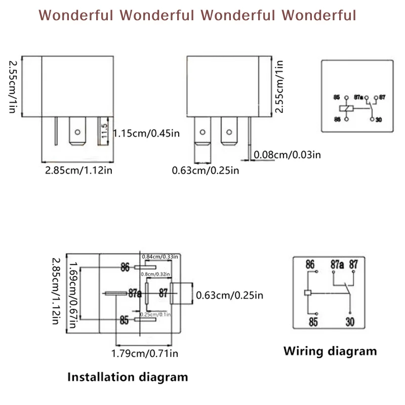 

12V 80A Automotive Relay 4 Pin with Mounting Hole Larger Current Car Relay for Electrical Systems